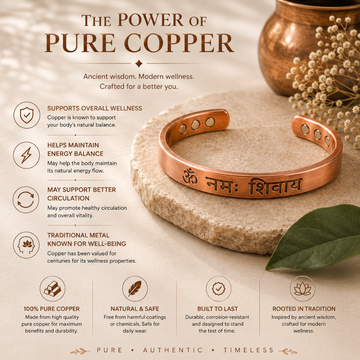 Om Namah Shivaya Copper Bracelet - 5
