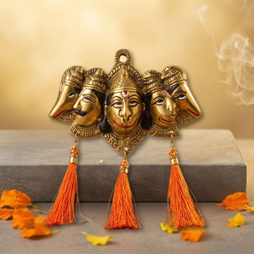 Panchmukhi Hanuman Wall Hanging with Tassels – Vastu Door Decor for Home Entrance & Mandir - 1
