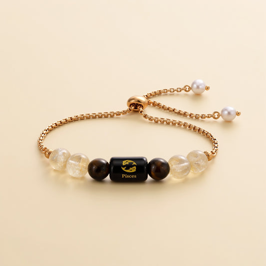 Pisces Zodiac Slider Bracelet for Women