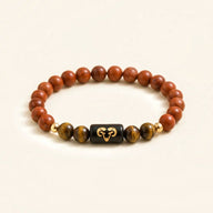 Aries Zodiac Red Jasper & Tiger's Eye Bracelet