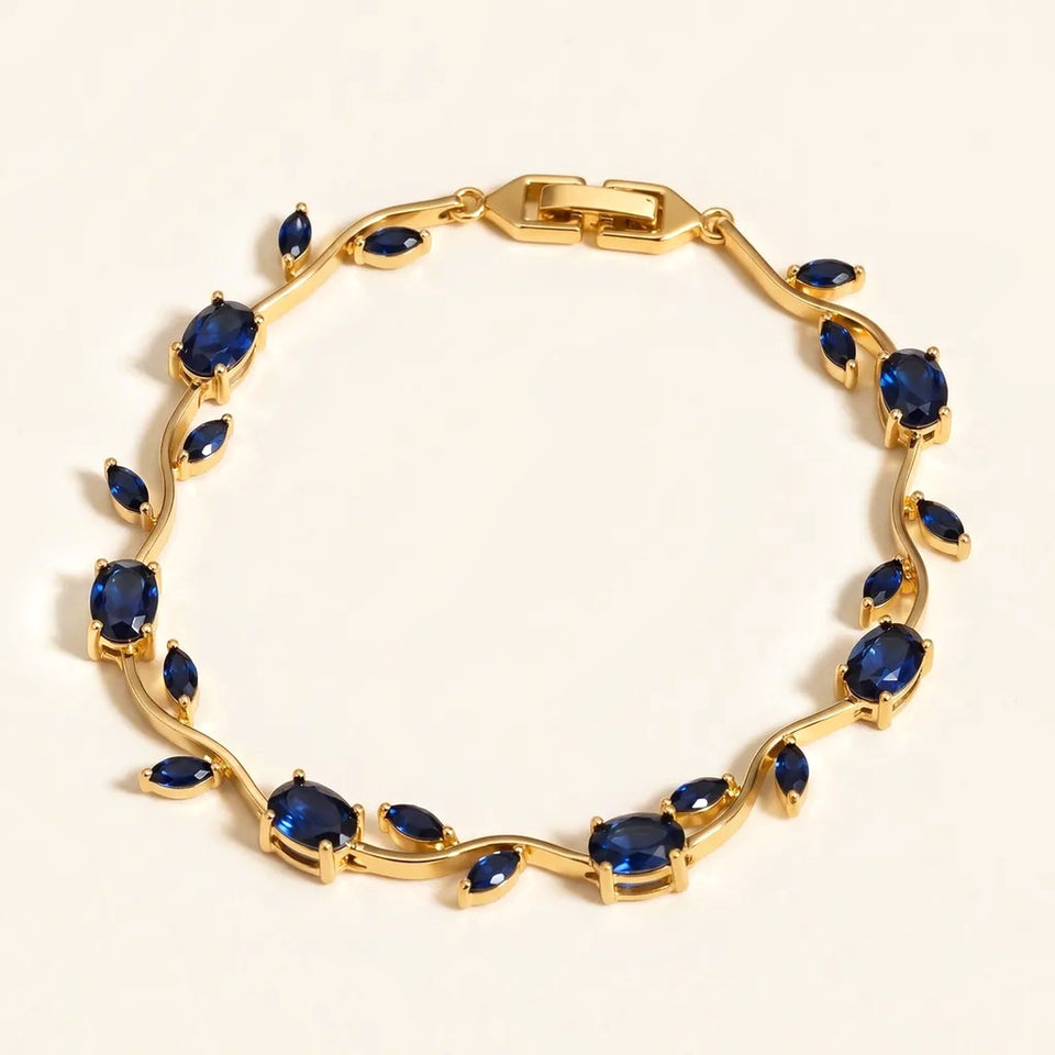 Blue Tulip Gold Tone Bracelet