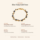 Blue Tulip Gold Tone Bracelet, design guide