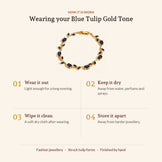 Blue Tulip Gold Tone Bracelet, how it is worn