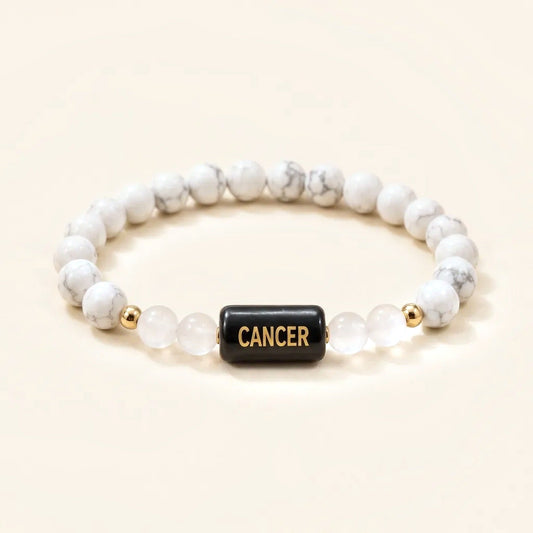 Cancer Zodiac Howlite & Milky Quartz Bracelet