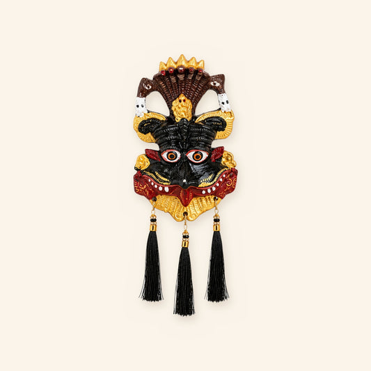 Divine Kirtimukh Wall Hanging with Trishul and Tassels