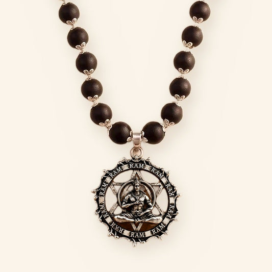 Divya Ram Dhyan Mala: Silver Cap Karungali
