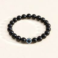 Evil Eye Bracelet with Black Obsidian