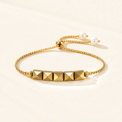 Geometric Luxe Golden Pyrite Bracelet for Women