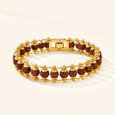 Gold Plated Rudraksha Bead Bracelet - 5 Mukhi