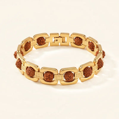 Gold Plated Rudraksha Bracelet