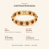 Gold Plated Rudraksha Bracelet, stone guide