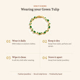 Green Tulip Bracelet, how it is worn
