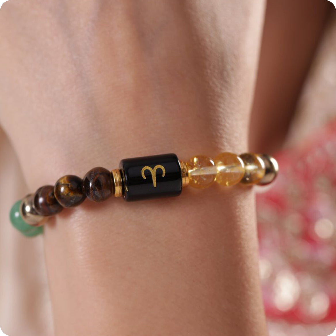 Zodiac bracelet on wrist