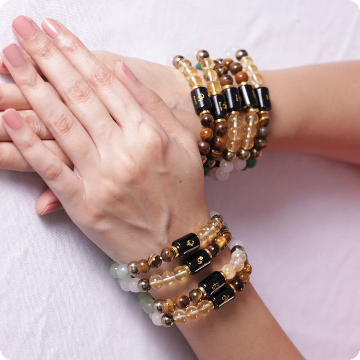 Bracelet combo stack on wrist