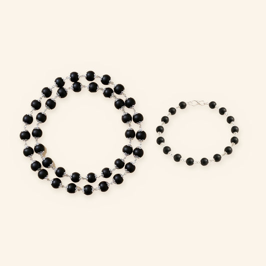 Karungali Mala with Bracelet Combo