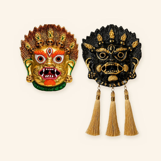 Kirtimukh Nazar Protection Combo (Golden and Black with Tassels)