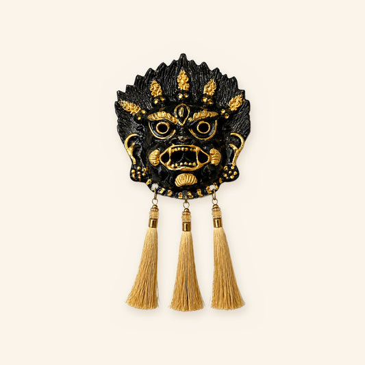Kirtimukh Wall Hanging (Black with Tassel)
