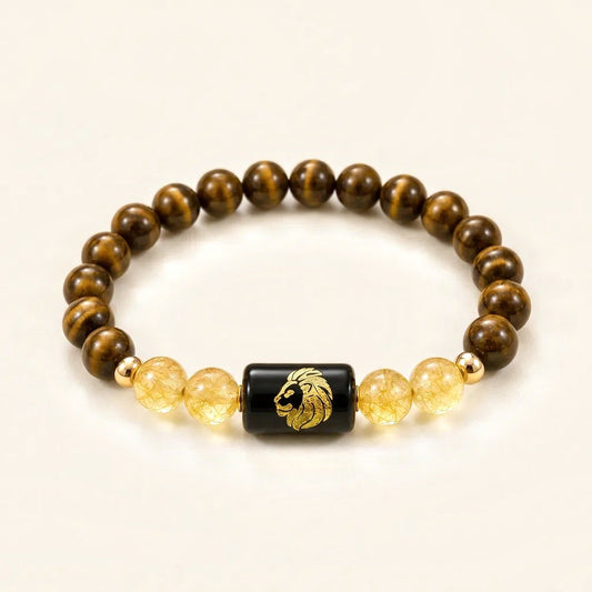 Leo Zodiac Tiger Eye & Citrine Bracelet