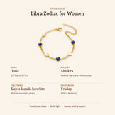 Libra Zodiac Bracelet for Women, stone guide