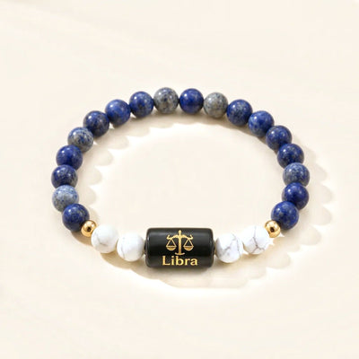 Libra Zodiac Lapis Lazuli & Howlite Bracelet