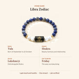 Libra Zodiac Lapis Lazuli & Howlite Bracelet, stone guide