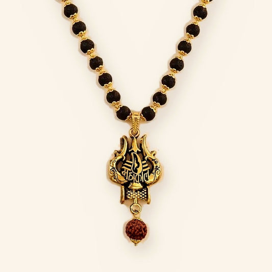 Mahakaal Trishul Mala: Gold Cap Karungali