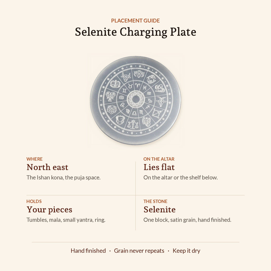 Natural Selenite Charging Plate, where to place it