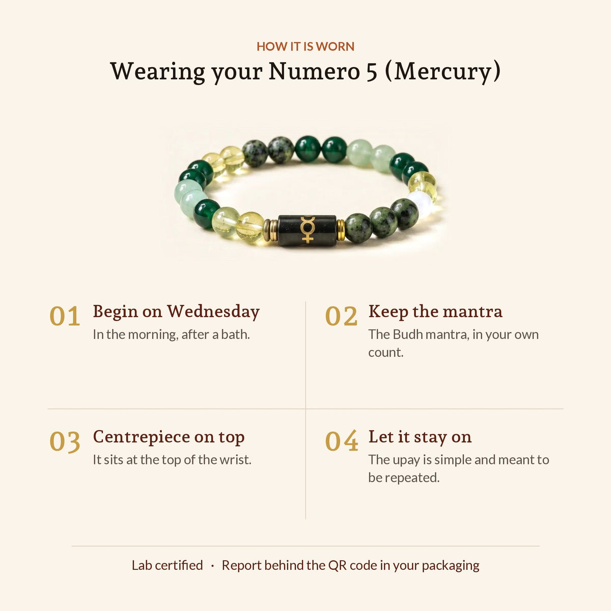 Numero Bracelet: Ruling Number 5 (Mercury), how it is worn