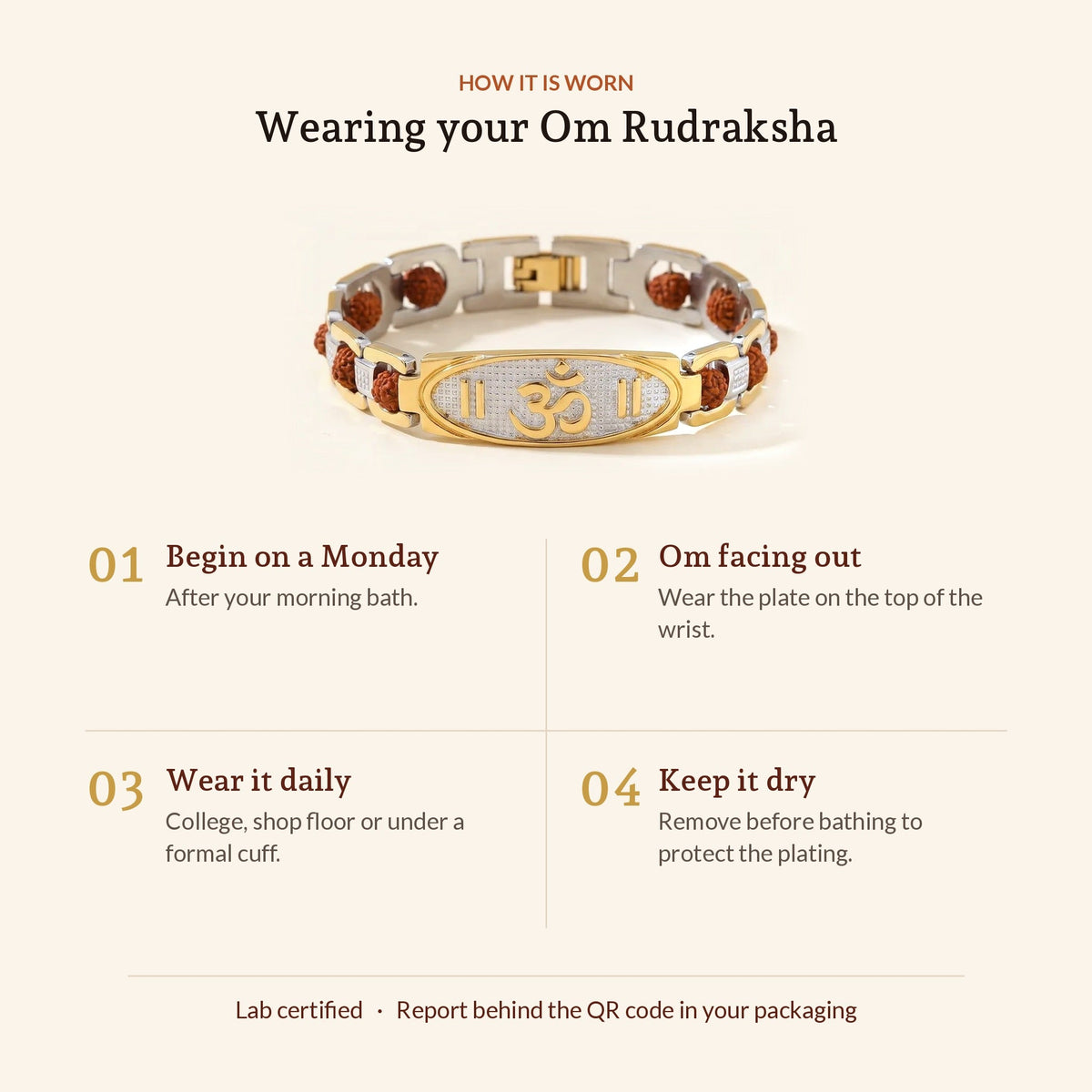 Om Rudraksha Bracelet, how it is worn