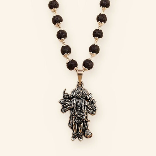 Panchmukhi Hanuman Mala: Silver Cap Karungali