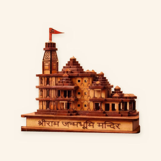 Ram Mandir Wooden Replica (5 Inch)