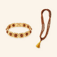 Rudraksha Bracelet and 5 Mukhi Rudraksha Mala Combo