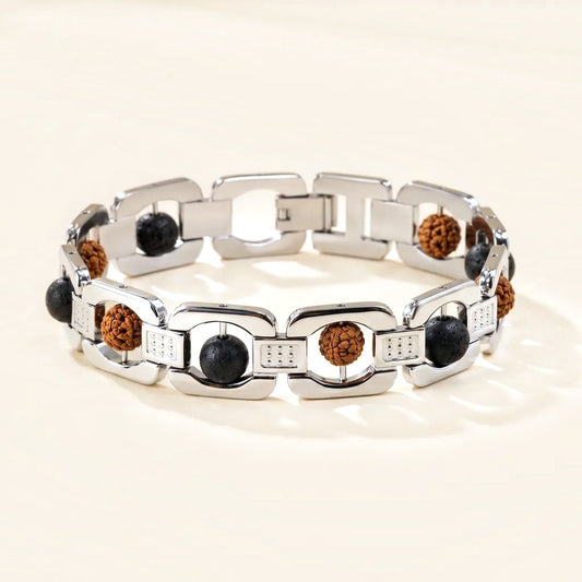 5 Mukhi Rudraksha and Karungali Bracelet