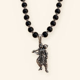 Sankat Mochan Hanuman Mala: Silver Cap Karungali, Standing Murti