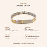 Shiva's Trishul 24K Gold Plated Dual Tone Bracelet, stone guide