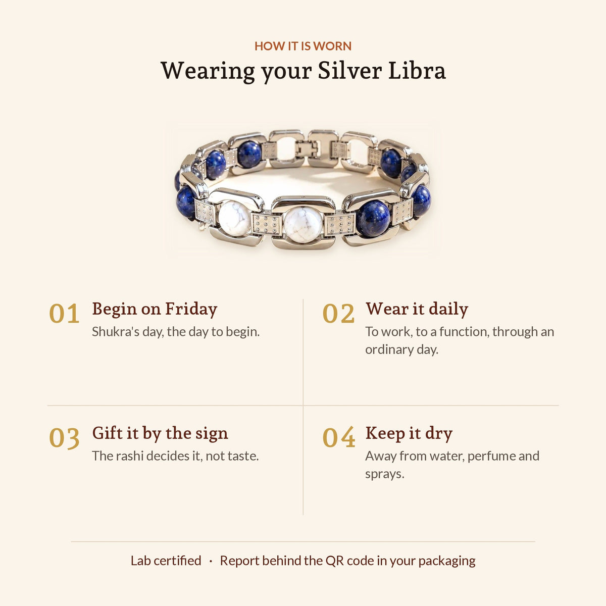Silver Tone Libra Bracelet, how it is worn