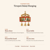 Tirupati Balaji Door Hanging with Bells - Placement Guide