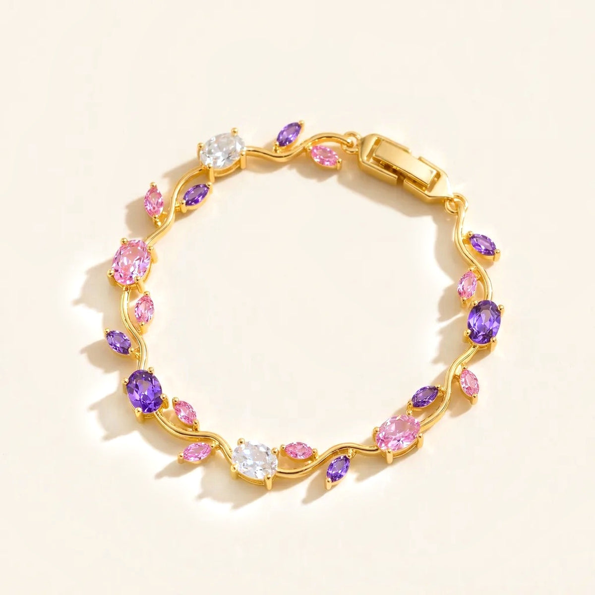 Tulip Flower Bracelet (Pink and Purple)