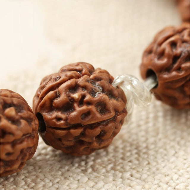5 Mukhi Rudraksha Bracelet, close-up detail
