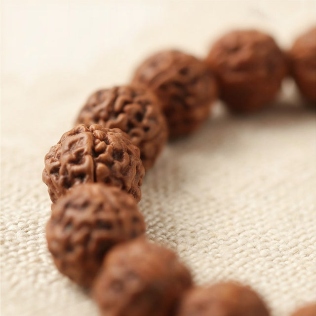 5 Mukhi Rudraksha Bracelet, close-up detail
