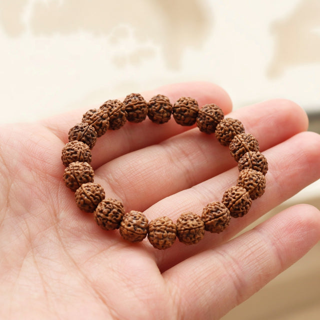 5 Mukhi Rudraksha Bracelet, close-up detail