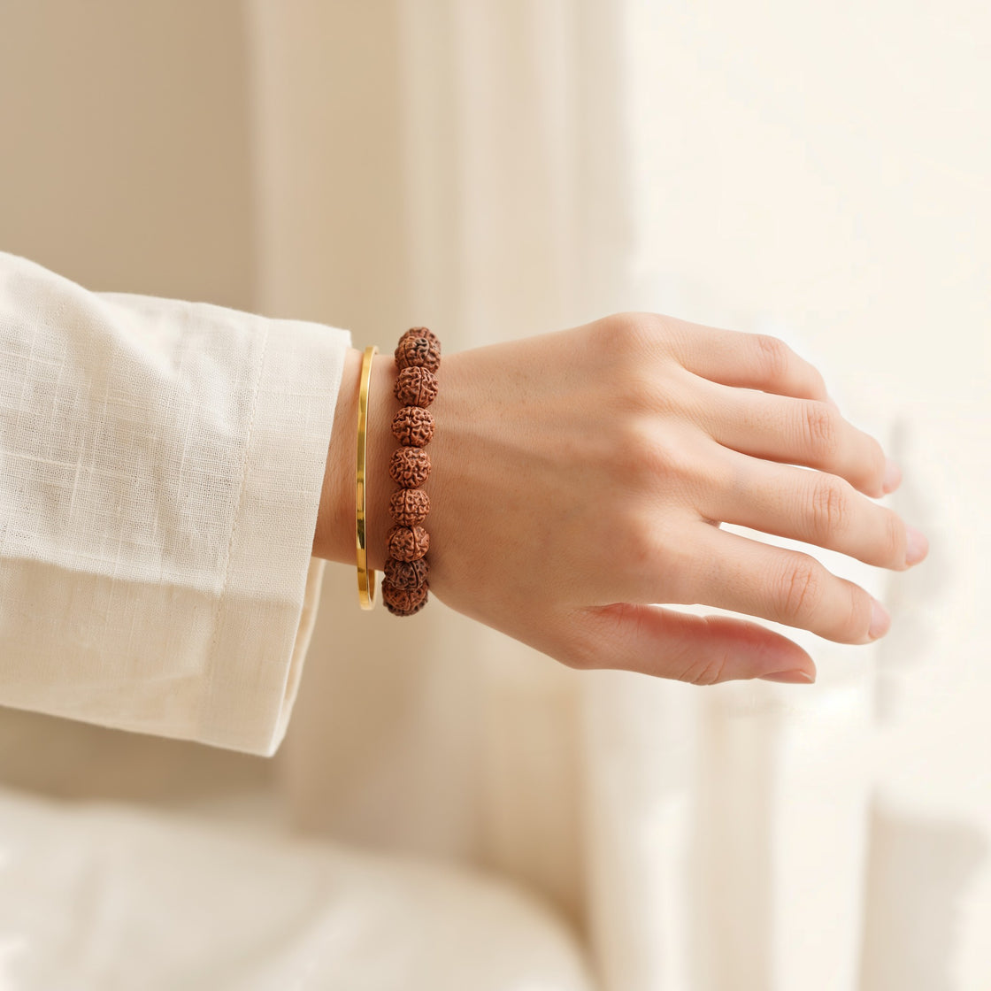 5 Mukhi Rudraksha Bracelet, her