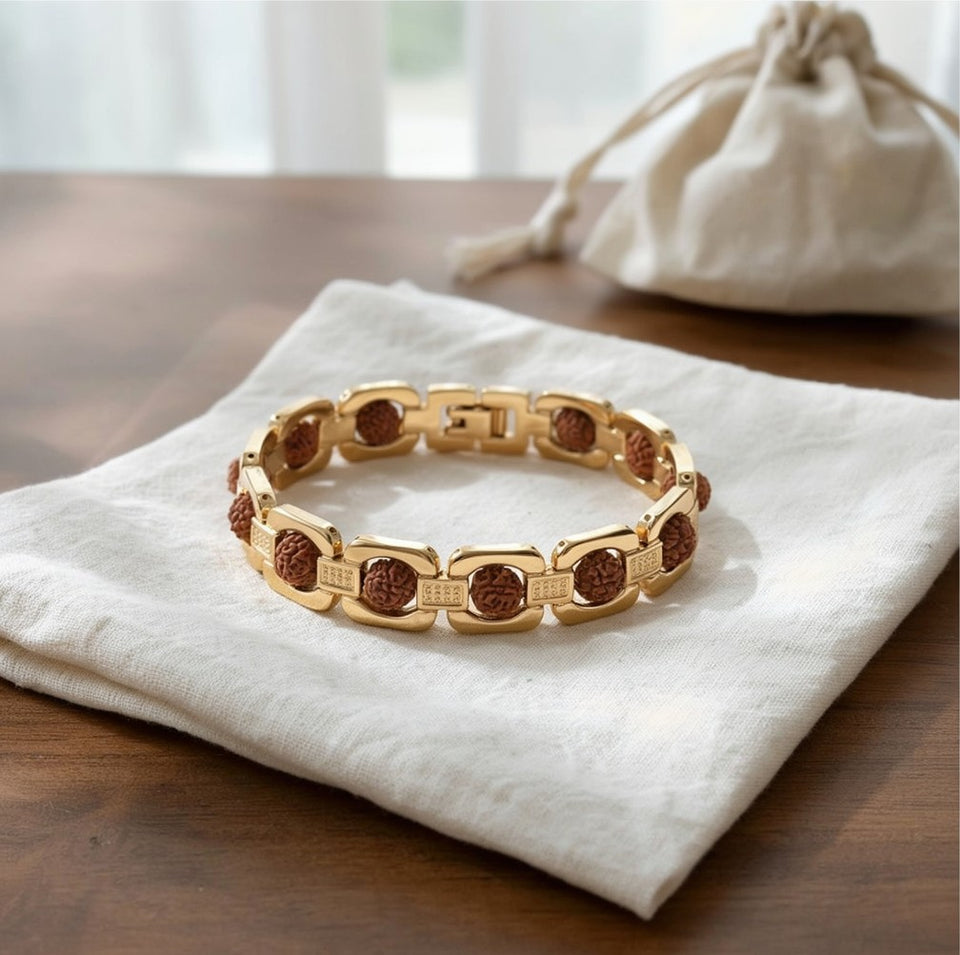 Gold Plated Rudraksha Bracelet, care
