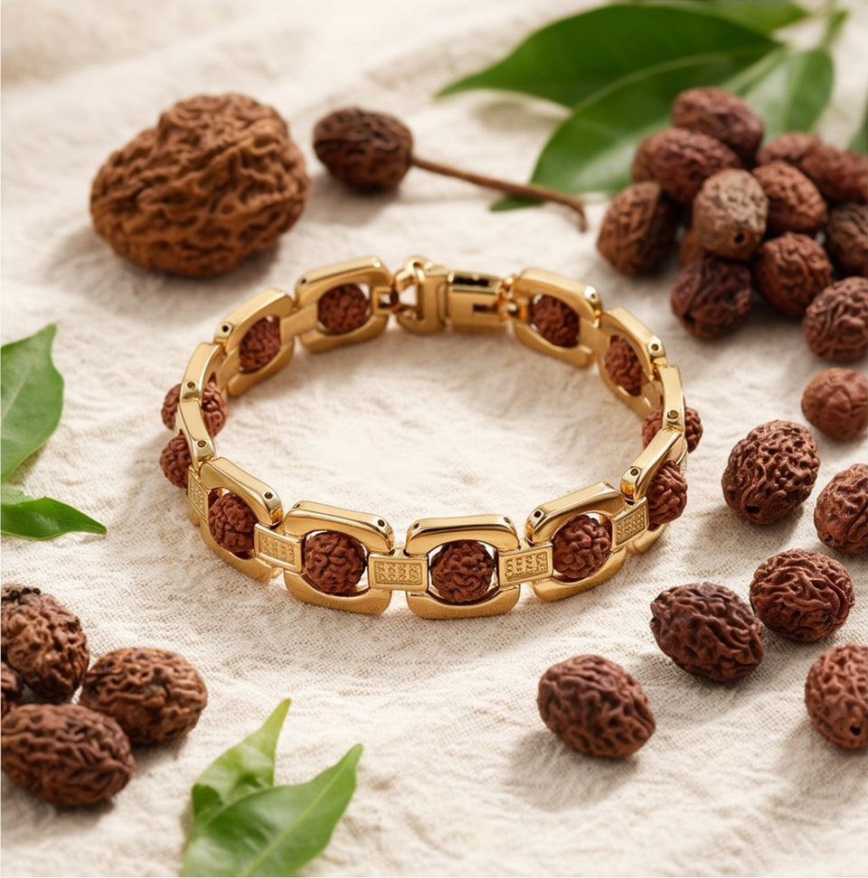 Gold Plated Rudraksha Bracelet, where it comes from
