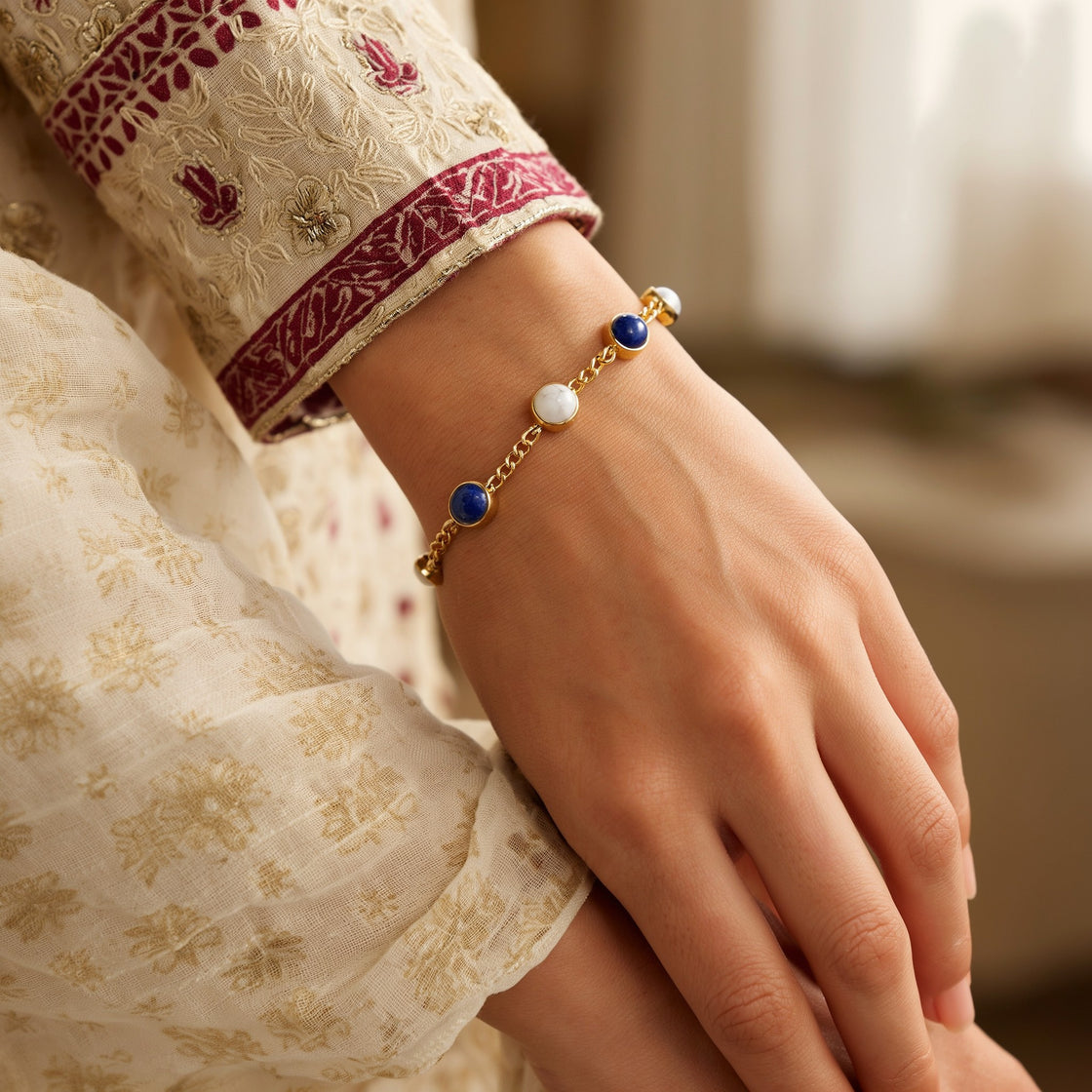 Libra Zodiac Bracelet for Women, with a kurta