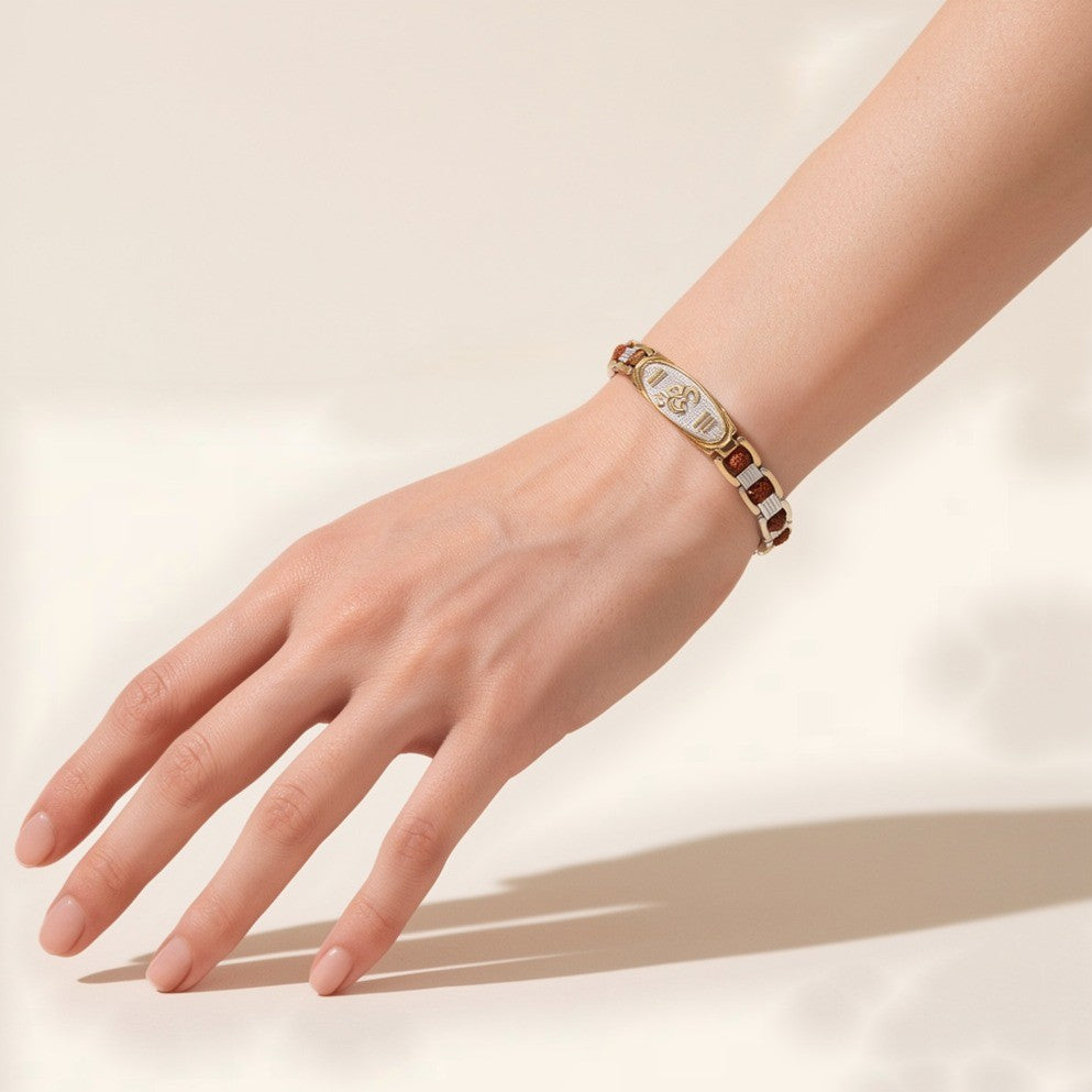 Om Rudraksha Bracelet, her