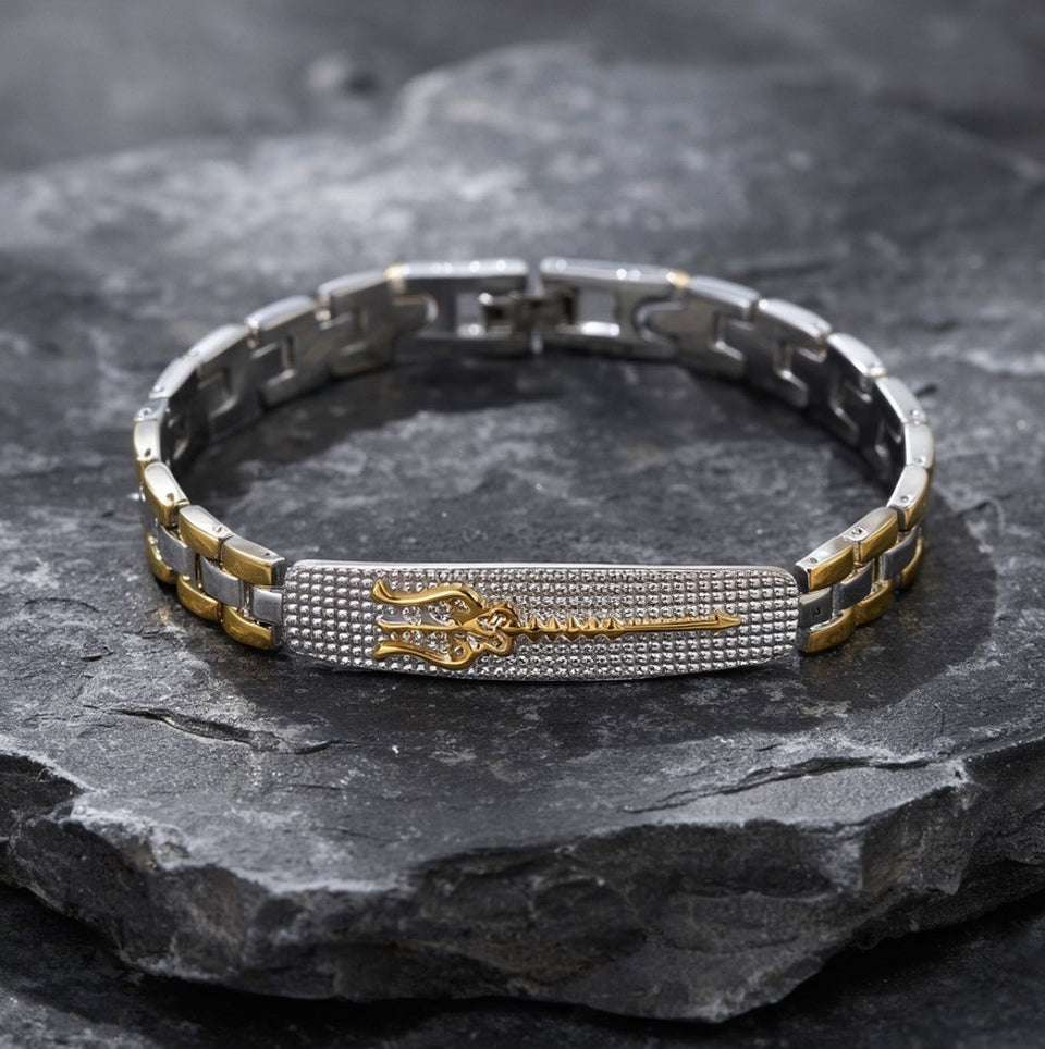 Shiva's Trishul 24K Gold Plated Dual Tone Bracelet, where it comes from
