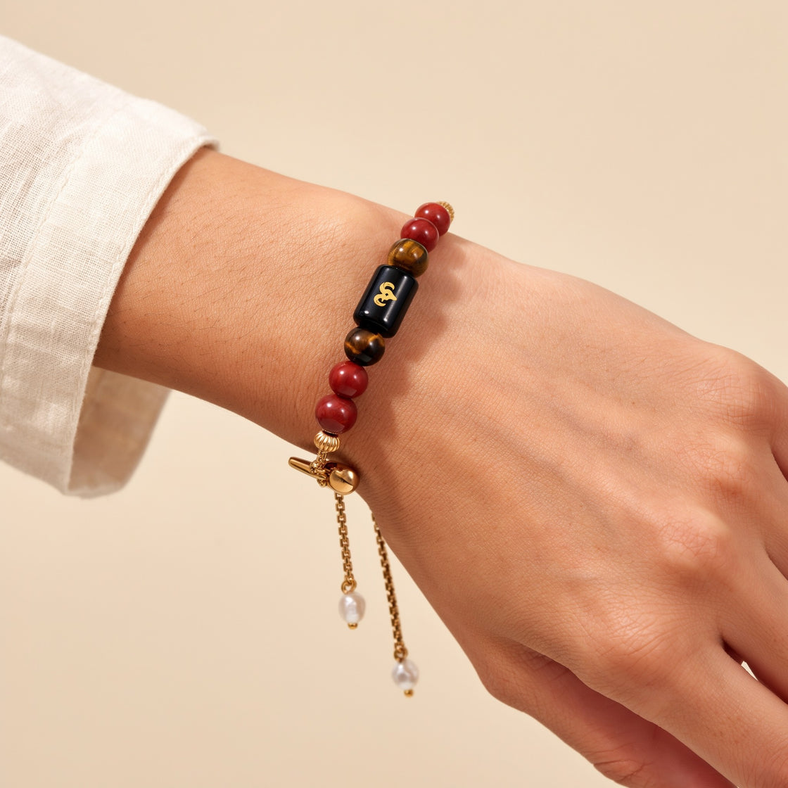 Aries Zodiac Slider Bracelet for Women, with a kurta