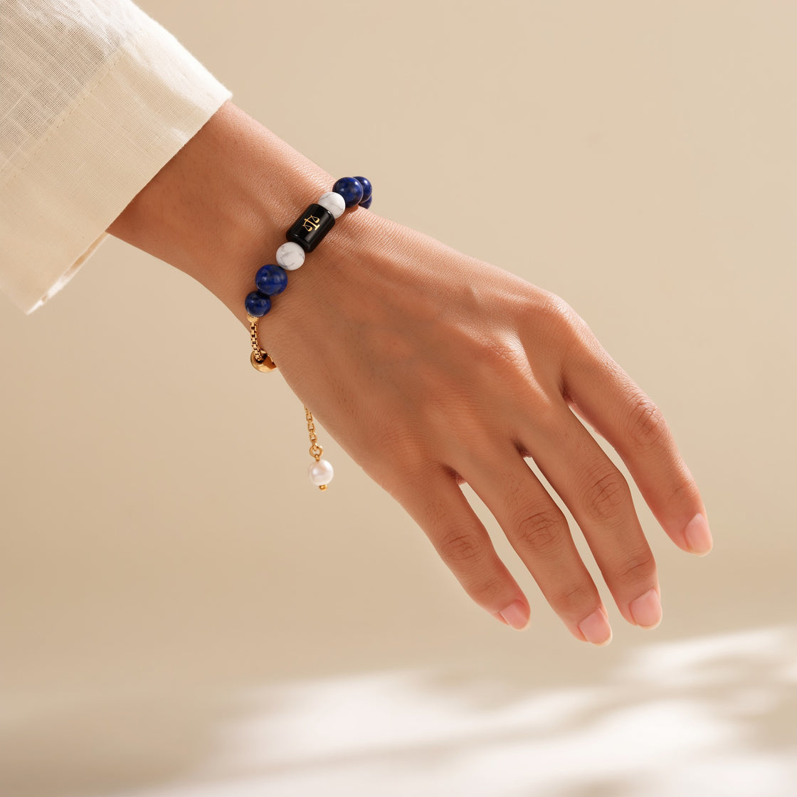 Libra Zodiac Slider Bracelet for Women, on the wrist