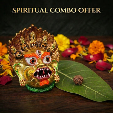 Golden Kirtimukh & 5 Mukhi Beads Combo - 1